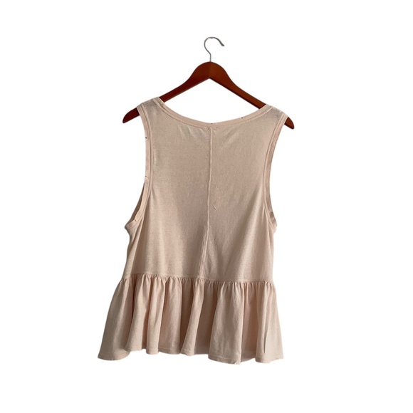 We The Free Continental Peplum Tank Top Sz S Pale Pink Distressed Boho Chic - Picture 2 of 9